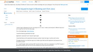 
                            10. Post request to login in Booking.com from Java - Stack Overflow