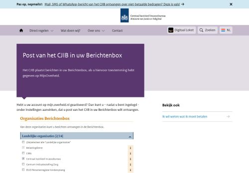 
                            13. Post van het CJIB in uw Berichtenbox | Centraal Justitieel Incassobureau