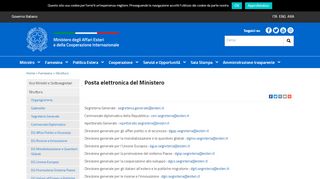 
                            3. Posta elettronica del Ministero - Ministero degli Affari Esteri e della ...