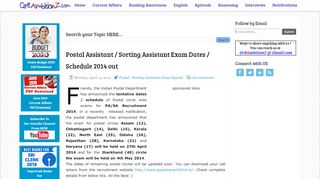 
                            8. Postal Assistant / Sorting Assistant Exam Dates / Schedule 2014 out ...