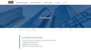 
                            8. Postbank: Adresse & Banken-Portrait (Details) - FinanceScout24