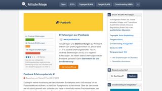 
                            11. Postbank Erfahrungen (200 Berichte) - Kritische Anleger