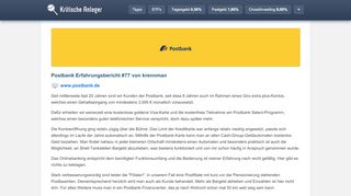 
                            10. Postbank Erfahrungsbericht #75 von krennman - Kritische Anleger