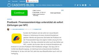
                            11. Postbank: Finanzassistent-App unterstützt ab sofort Zahlungen per NFC