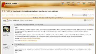 
                            12. Postbank – Firefox bietet Paßwortspeicherung nicht mehr an ...