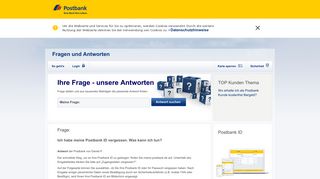 
                            12. Postbank Fragen und Antworten: Ich habe meine Postbank ID ...