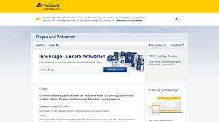 
                            3. Postbank Fragen und Antworten: Können im Online-Banking und im ...