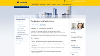 
                            2. Postbank: Geschäfts-Girokonto