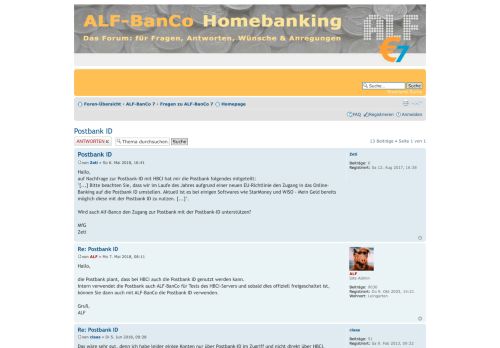 
                            5. Postbank ID : Fragen zu ALF-BanCo 7 - ALF-BanCo Homebanking