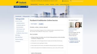 
                            9. Postbank: Kreditkarten Online-Service