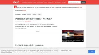 
                            1. Postbank: Login gesperrt – was tun? - CHIP