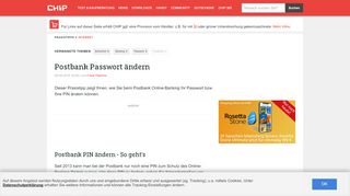 
                            1. Postbank Passwort ändern - CHIP