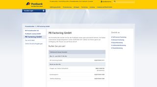 
                            2. Postbank: PB Factoring GmbH