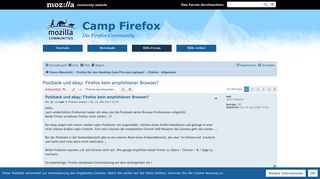 
                            8. Postbank und ebay: Firefox kein empfohlener Browser? - Camp Firefox