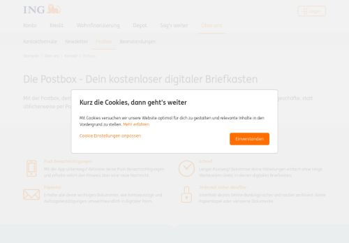
                            4. Postbox: Der kostenlose elektronische Briefkasten - ING ... - ING-DiBa