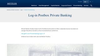 
                            7. Postbox Private Banking | Metzler - Bankhaus Metzler