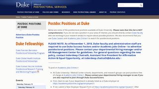 
                            11. Postdoc Positions at Duke | Office of Postdoctoral Services