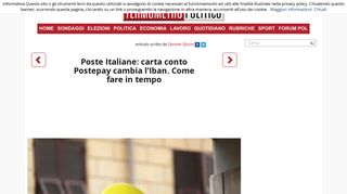 
                            10. Poste Italiane: carta conto Postepay cambia l'Iban. Come fare in tempo