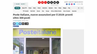 
                            8. Poste Italiane, nuove assunzioni per il 2019: pronti oltre 300 posti - TPI