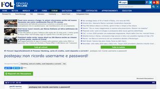 
                            8. postepay:non ricordo username e password! - FinanzaOnline