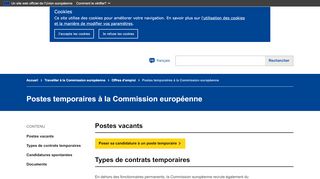 
                            2. Postes temporaires à la Commission européenne | Commission ...