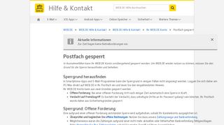 
                            1. Postfach gesperrt - WEB.DE Hilfe