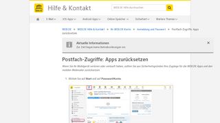 
                            4. Postfach-Zugriffe: Apps zurücksetzen - WEB.DE Hilfe