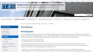 
                            3. Postfächer › Regionales Rechenzentrum Erlangen (RRZE)