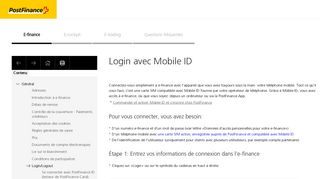 
                            3. PostFinance - Login avec Mobile ID