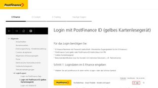 
                            11. PostFinance - Login mit PostFinance ID (gelbes Kartenlesegerät)