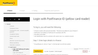 
                            3. PostFinance - Login with PostFinance ID (yellow card reader)