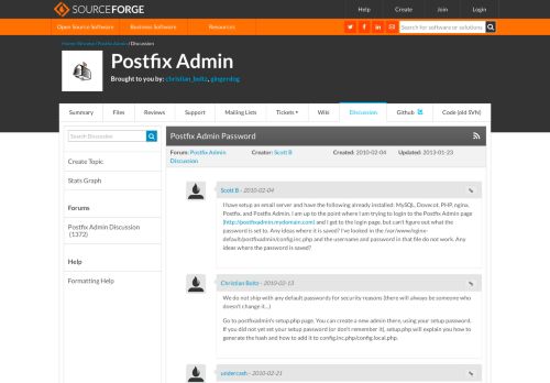 
                            1. Postfix Admin Password - SourceForge