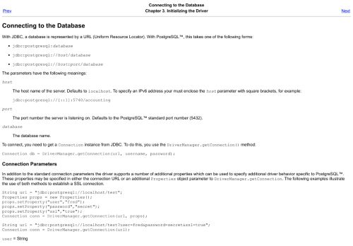 
                            3. Postgre's connection parameters - Connecting to the Database