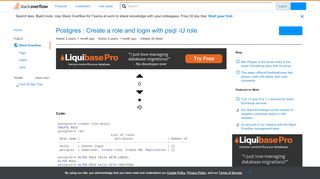
                            7. Postgres : Create a role and login with psql -U role - Stack Overflow