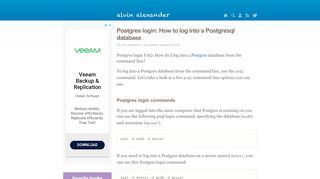 
                            1. Postgres login: How to log into a Postgresql database | alvinalexander ...