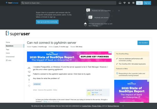 
                            6. postgresql - Can not connect to pgAdmin server - Super User