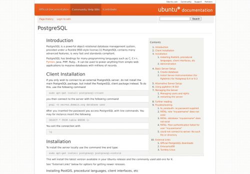 
                            11. PostgreSQL - Community Help Wiki - Ubuntu Documentation