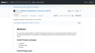 
                            3. PostgreSQL configuration without password on Ubuntu for Rails · GitHub