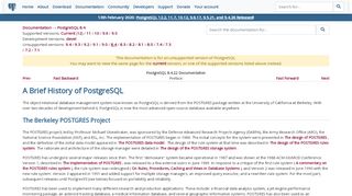 
                            6. PostgreSQL: Documentation: 8.4: A Brief History of PostgreSQL