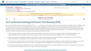 
                            5. PostgreSQL: Documentation: 9.3: Continuous Archiving and Point-in ...
