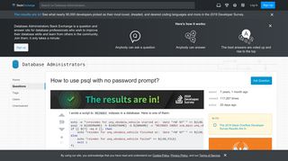 
                            1. postgresql - How to use psql with no password prompt? - Database ...