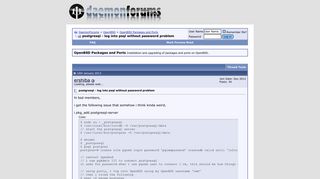 
                            9. postgresql - log into psql without password problem - DaemonForums