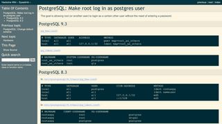 
                            11. PostgreSQL: Make root log in as postgres user — Hackzine Wiki