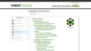
                            3. PostgreSQL Troubleshooting - PokerTracker