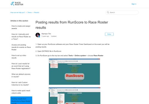 
                            13. Posting results from RunScore to Race Roster results – How can we ...