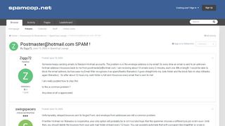 
                            12. Postmaster@hotmail.com SPAM ! - SpamCop Lounge - SpamCop ...