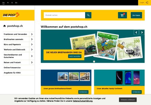
                            13. postshop.ch: Onlineshopping mit portofreier Lieferung innerhalb von ...