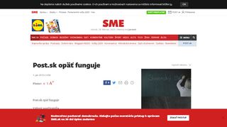 
                            4. Post.sk opäť funguje - www.sme.sk