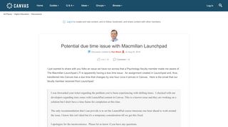 
                            11. Potential due time issue with Macmillan Launchpad | Canvas LMS ...