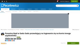 
                            5. Poważny błąd w Gadu Gadu pozwalający na logowanie się na konto ...